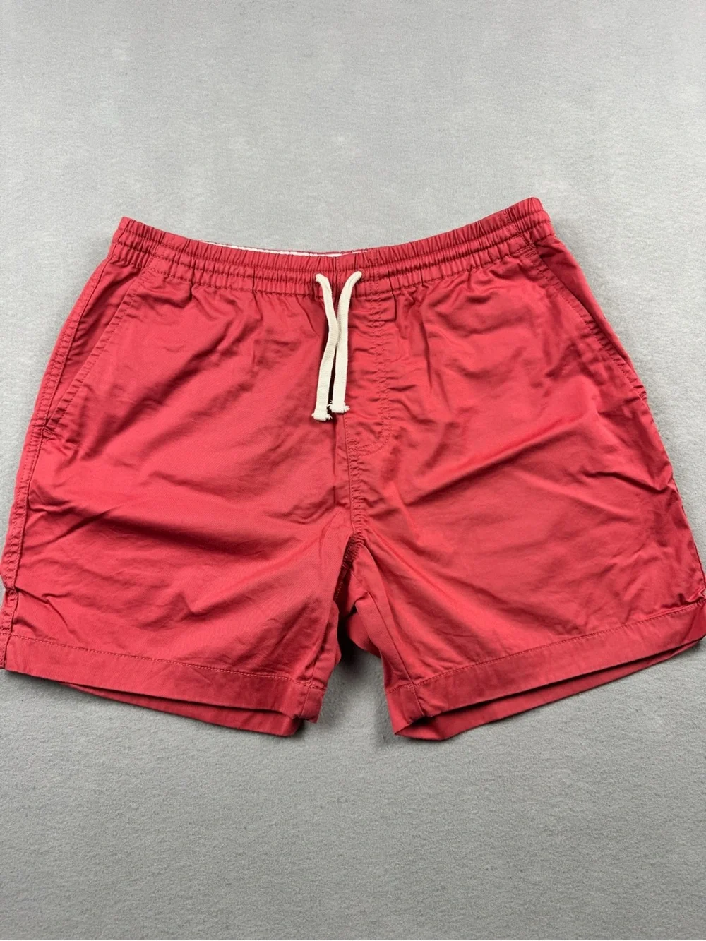 J Crew Shorts Mens Med Coral Dock Chino Elastic Waist Drawstring Stretch Preppy